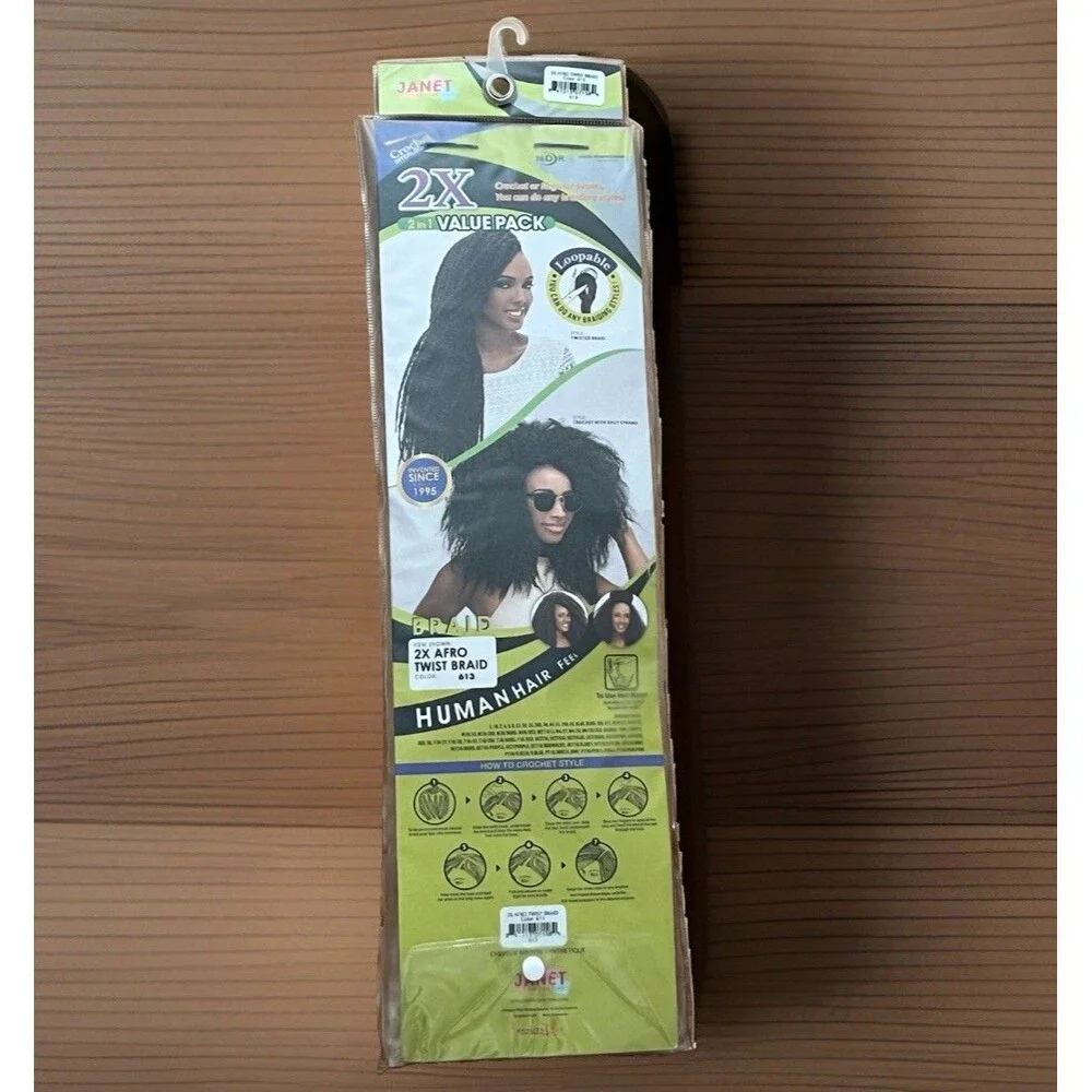 Janet Blonde Afro Twist Braid Kanekalon Hair Extensions 2x Pack Marley Style